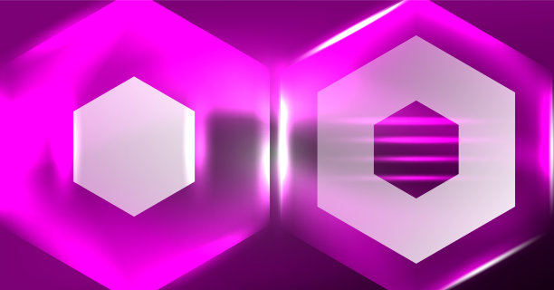 霓虹六边形背景高科技设计图片下载