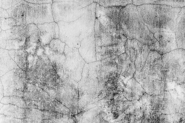 纹理白色水泥墙与污渍和裂缝背景图片下载