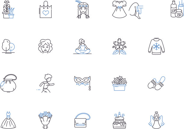 美妆轮廓图标集美图片下载