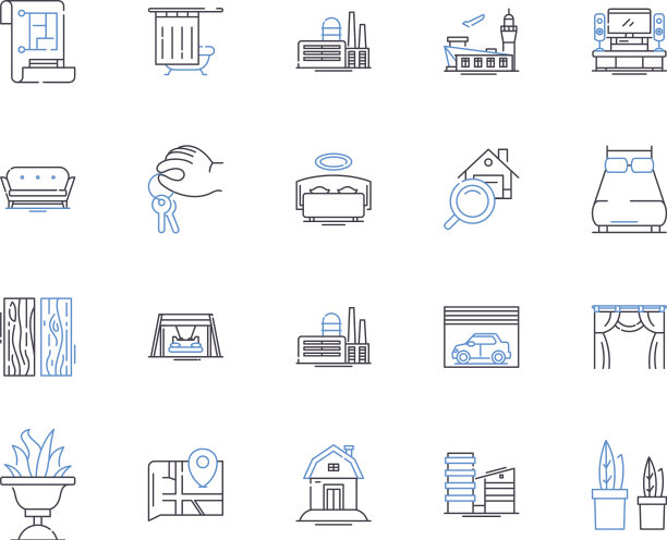 公寓和住宿的轮廓图标图片下载