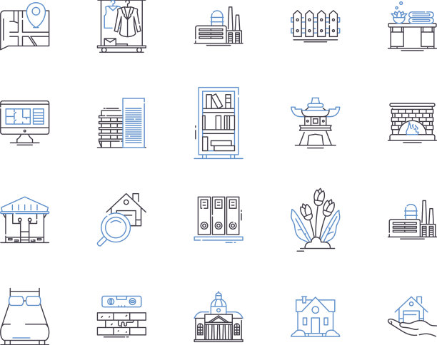 家具和室内轮廓图标集合图片下载