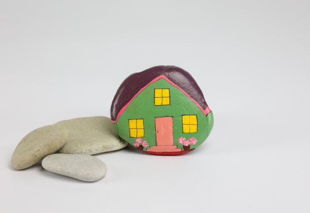 自制彩绘石材为家用丙烯酸颜料和天然石材图片下载