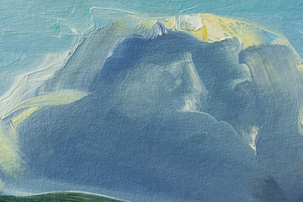 蓝灰色底色油画颜料。漂亮的笔触特写。图片下载