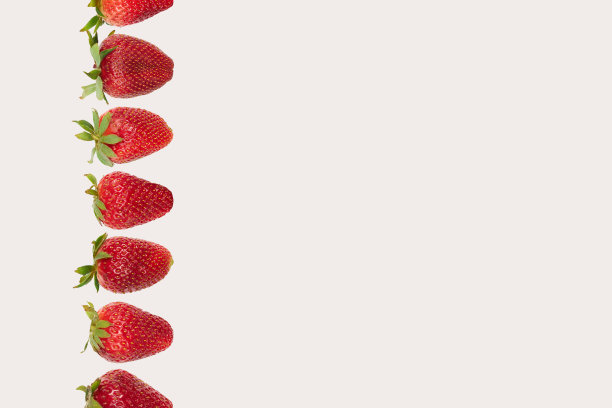 草莓边距和文本空白空间图片下载