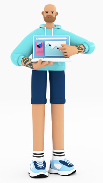 负责分析数据和数据库。市场调研和沟通。数据科学的三维渲染概念，包括大数据、机器学习、数据可视化。图片下载