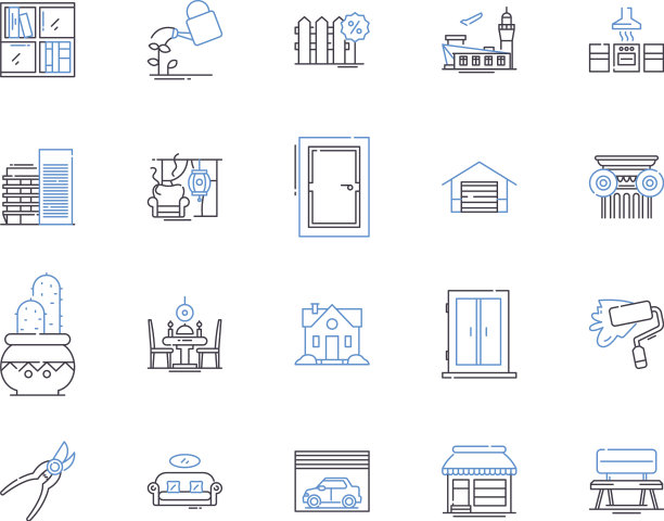 室内设计工作室概述图标集合图片下载