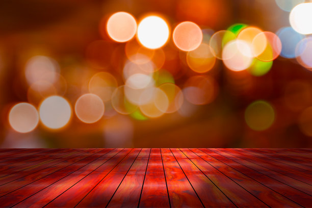 桌面与散景模糊背景，圣诞和新年快乐图片下载