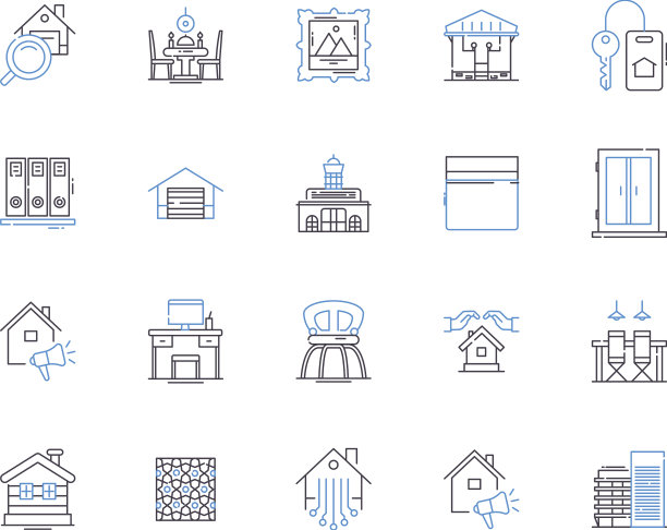 公寓和住宿的轮廓图标图片下载