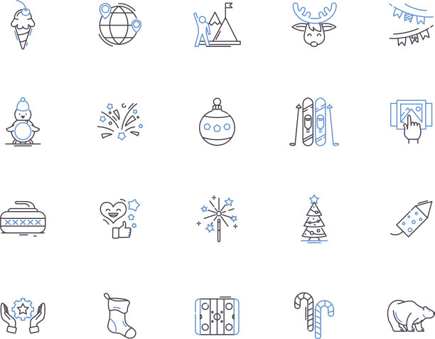 冬季轮廓图标收集雨夹雪寒冷图片下载