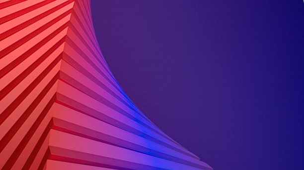 紫色和红色的攀爬和旋转楼梯流行抽象优雅现代3d渲染背景设计元素图片下载
