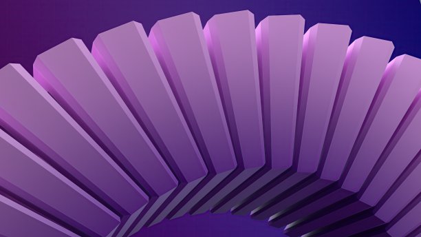 紫色弯曲楼梯流行抽象优雅现代3d渲染背景设计元素图片下载