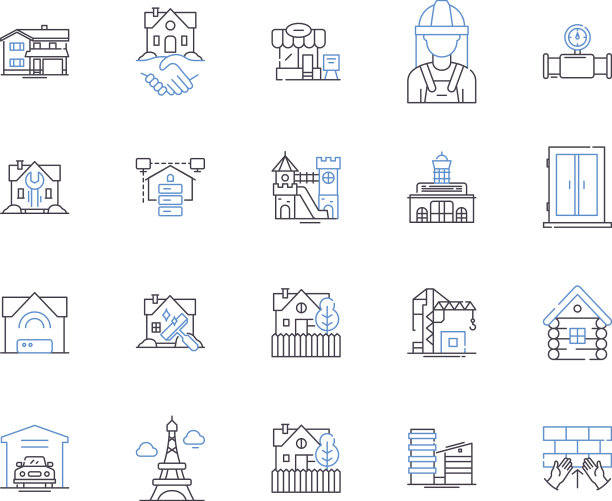 房屋和建筑轮廓图标收集图片下载