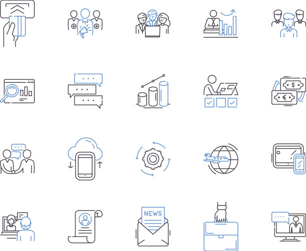公司办公空间轮廓图标集合图片下载