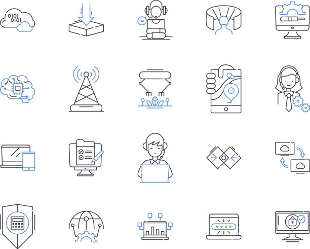 机器人过程自动化轮廓图标图片下载
