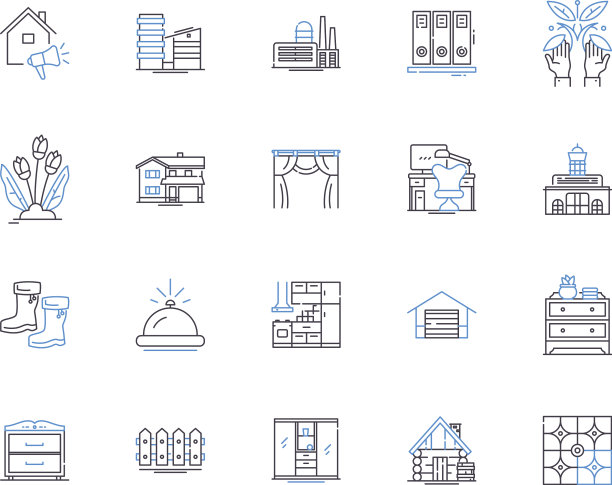 室内设计工作室概述图标集合图片下载