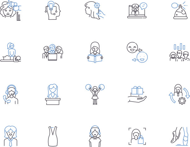 女性商业轮廓图标集合女性图片下载