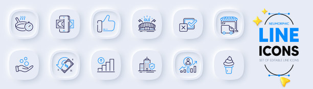 送货车图表和冰淇淋线图片下载