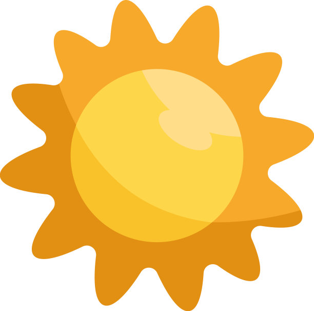 明黄色太阳轮廓图片下载