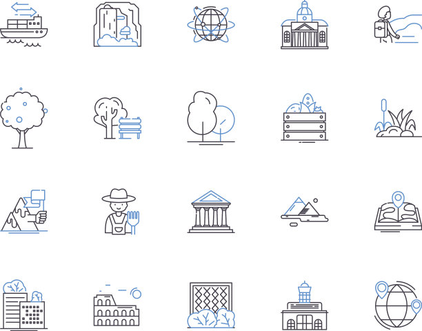 景观和花园概述图标收集图片下载