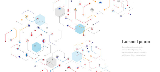 抽象彩色六边形，几何背景，科学技术，网络概念图片下载