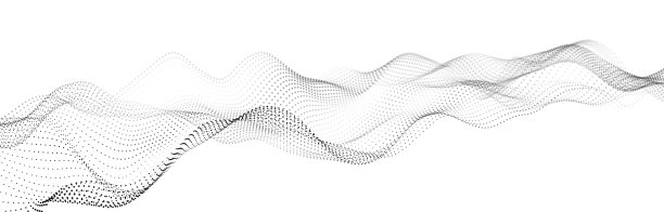 白色背景上流动的粒子波。抽象的背景与动态元素的波和点。3 d图片下载