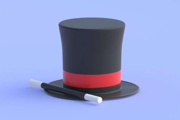 神奇的圆筒和棒。巫术的概念。神奇的配饰。神秘的表演。幻觉的技巧。马戏团表演。三维渲染图片下载