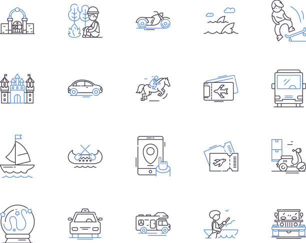 旅行和假期概述图标收集图片下载