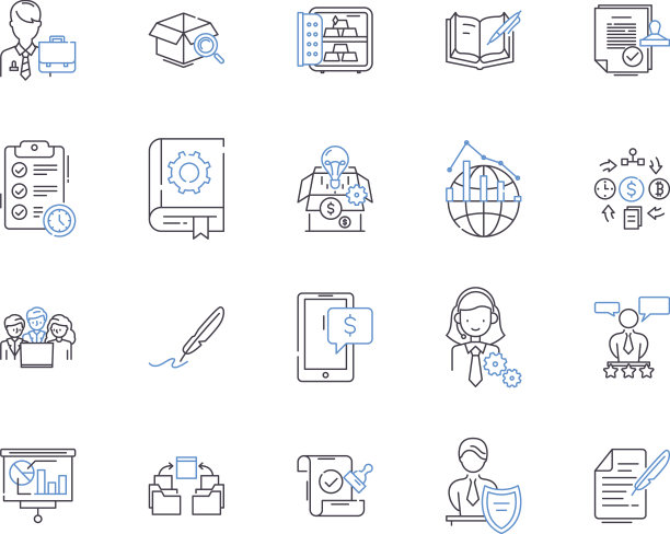 银行办公空间轮廓图标集合银行图片下载