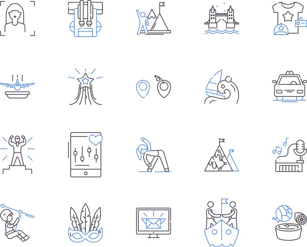 旅行社收藏旅游图标大纲图片下载