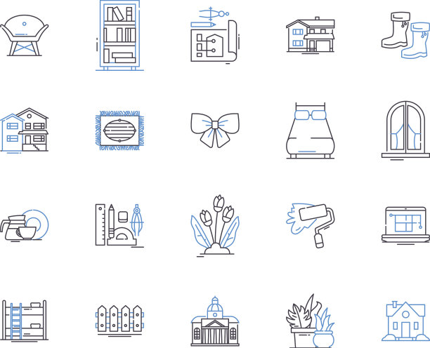 公寓和住宿的轮廓图标图片下载