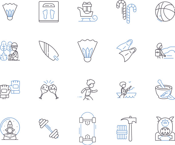 周末和运动轮廓图标收集图片下载