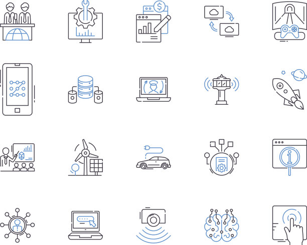 智能办公技术大纲图标集合图片下载
