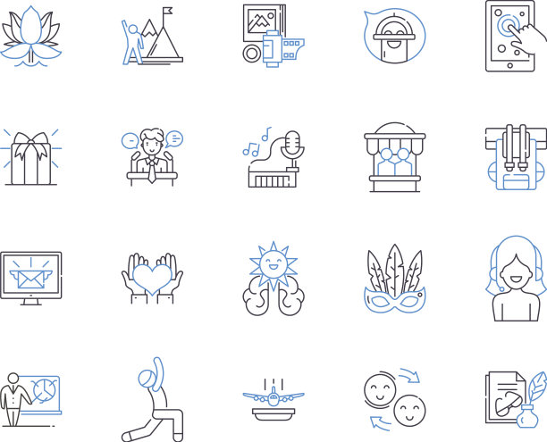 休闲和健康旅行概述了图标图片下载