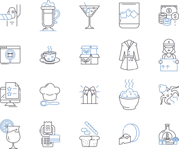 杂货店的轮廓图标收集杂货商图片下载