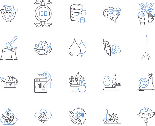 农业生产轮廓图标收集图片下载