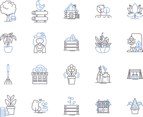 园林和设计大纲图标集合图片下载