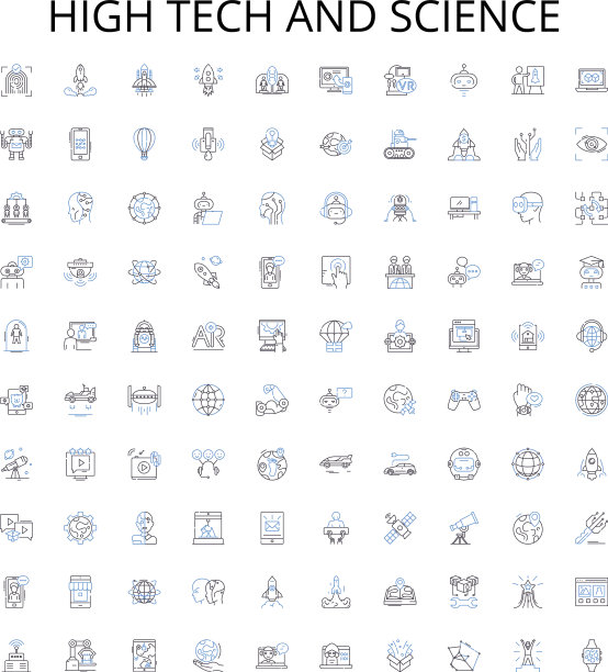 高科技和科学概述图标收集图片下载