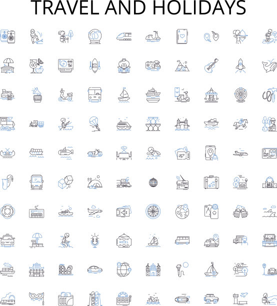 旅行和假期概述图标收集图片下载
