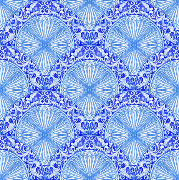 珐琅的模式。西西里手绘黄金饰品。传统的青花瓷砖。葡萄牙传统azulejo图案。摩洛哥风格。图片下载