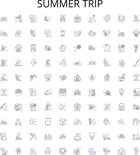 夏季旅行概述图标收集之旅图片下载