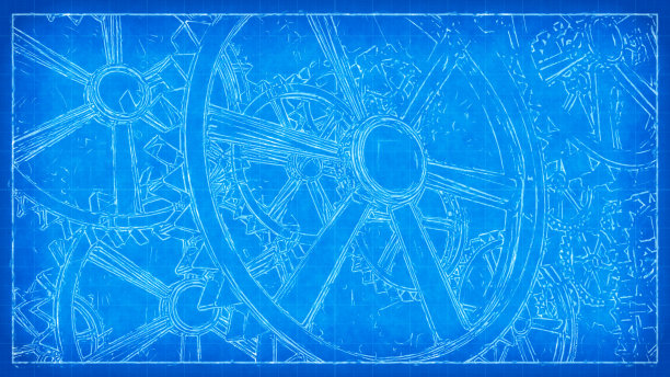 齿轮蓝图草图。图片下载