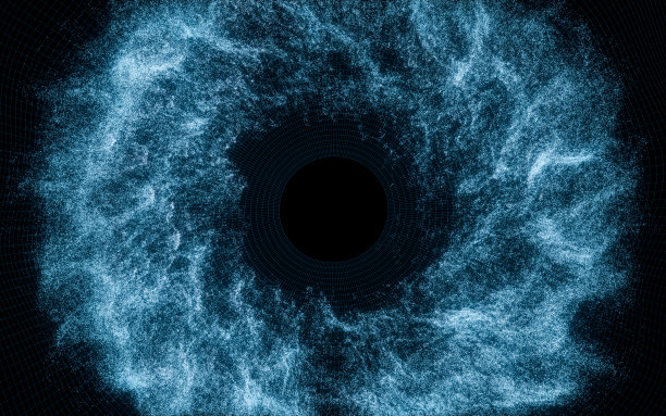 抽象波粒子背景，3d渲染。图片下载