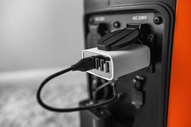 逆变发电机为充电宝电池充电。图片下载