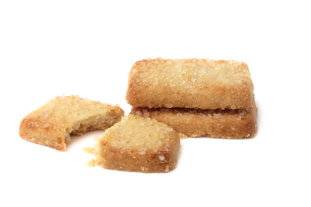 丹麦黄油饼干孤立在白色背景图片下载