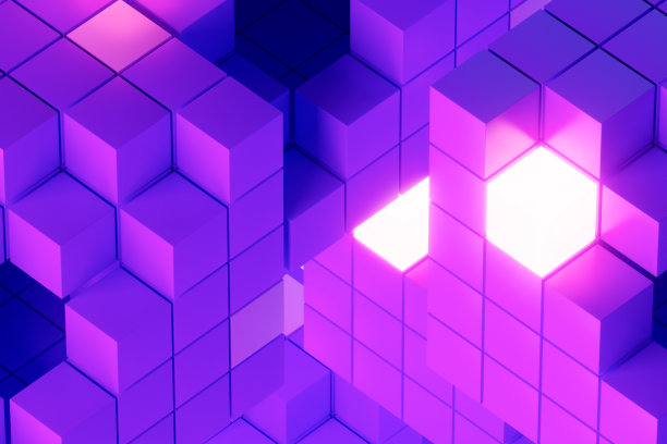 数据立方体、区块链、大数据技术背景图片下载