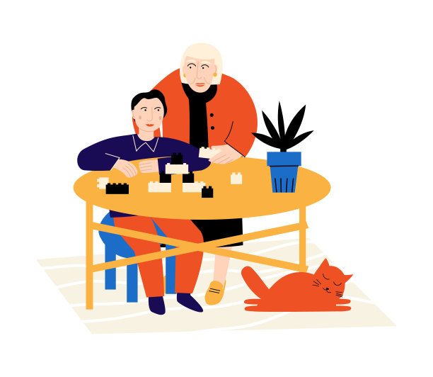 奶奶和孙子在家里玩图片下载