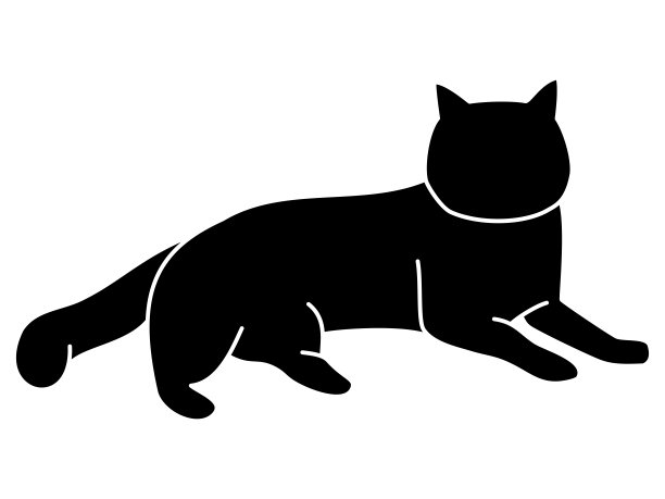 一只猫的剪影躺着看着你图片下载