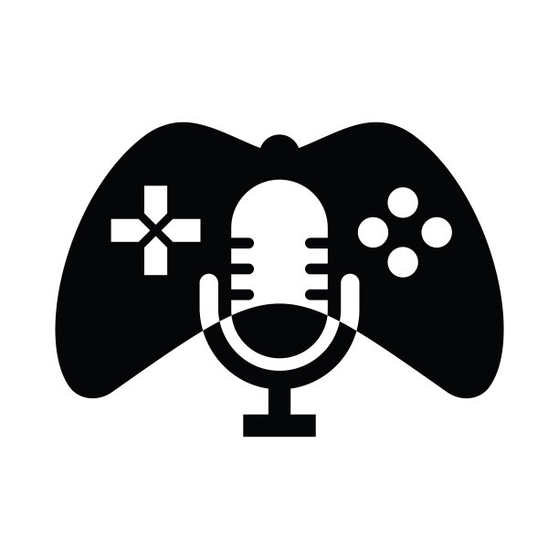 手柄和播客标志设计模板。图片下载