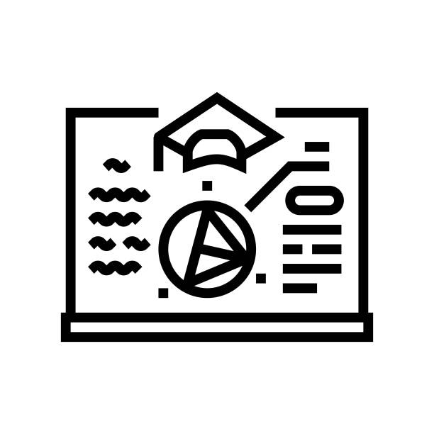 数学科学教育线性图标矢量图图片下载