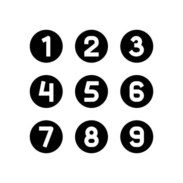 数字数学科学教育符号图标矢量插图图片下载